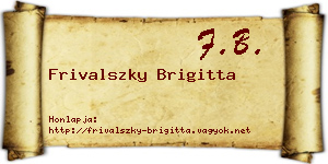 Frivalszky Brigitta névjegykártya